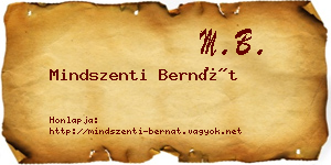 Mindszenti Bernát névjegykártya